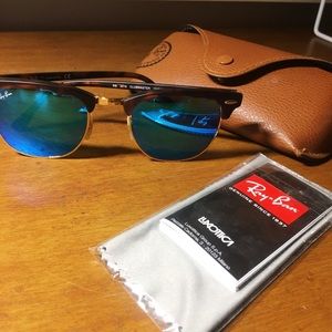 RAYBAN Clubmaster Blue Reflective Sunglasses